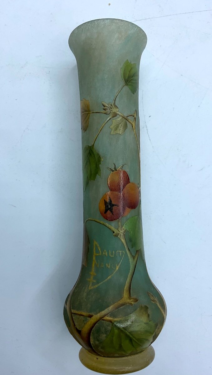 Daim Nancy Glass Vase Rosehip Branches,perfect Condition 