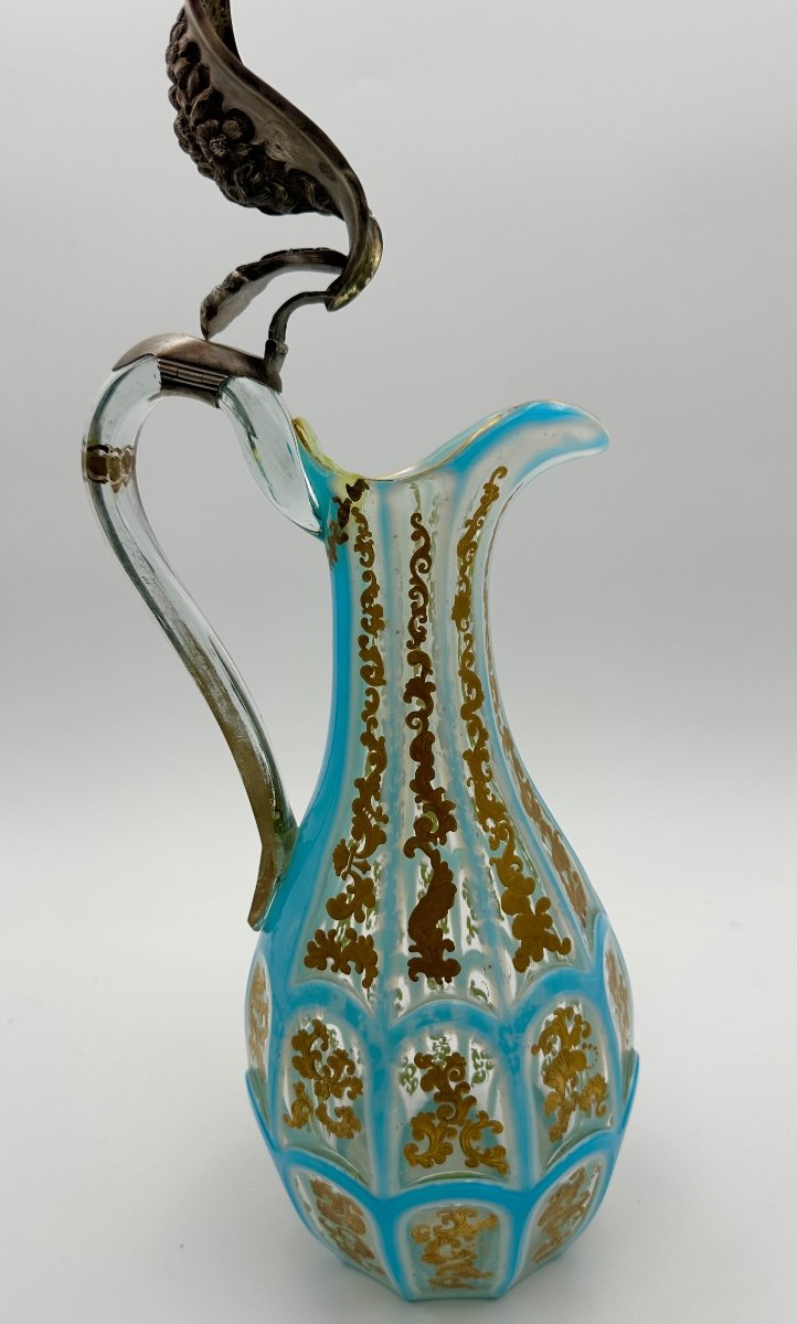 Antique Bohemian Overlay Glass Jug For Eastern Market -photo-4