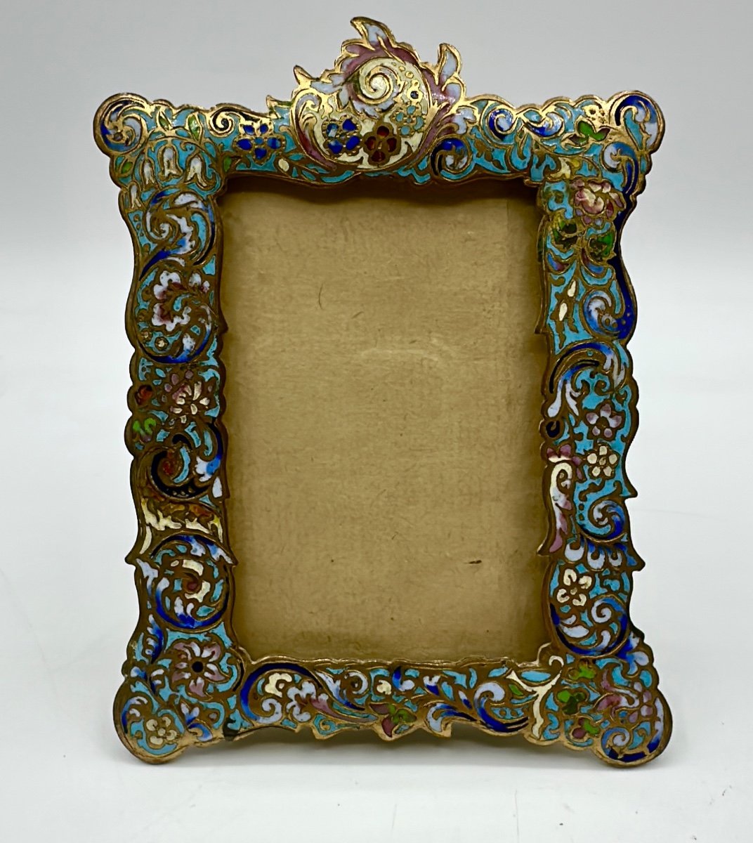 Ancien Cadre Bronze Cloisonne, XIX-photo-2