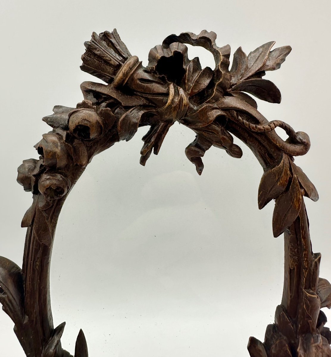 Magnificent Antique Black Forest Photo Frame,( Mirror?), Hand Carved. Perfect Condition -photo-3