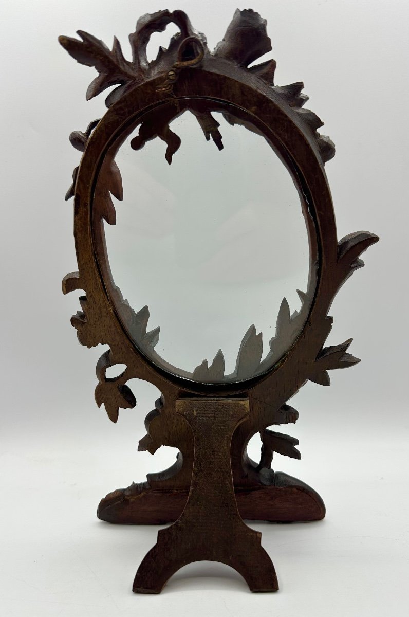 Magnificent Antique Black Forest Photo Frame,( Mirror?), Hand Carved. Perfect Condition -photo-5