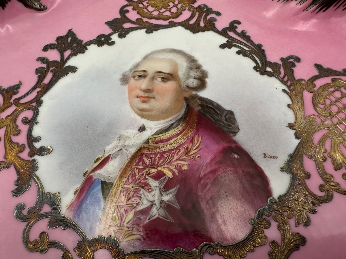 Tête-à-tête En Porcelaine De  Sèvres Monté En Argent Louisxvi & Marie Antoinette-photo-7