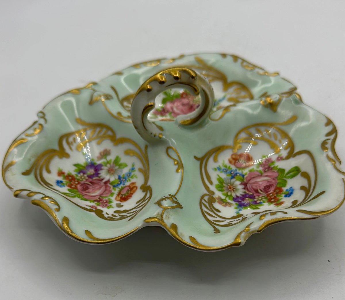 Limoges Porcelain Triple Dish Centrepiece -photo-2