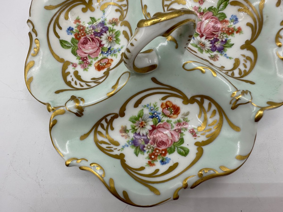 Limoges Porcelain Triple Dish Centrepiece -photo-1