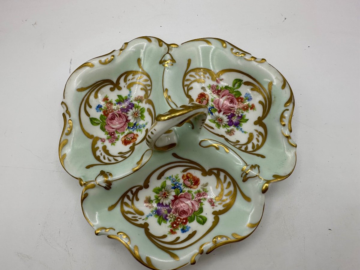 Limoges Porcelain Triple Dish Centrepiece -photo-2