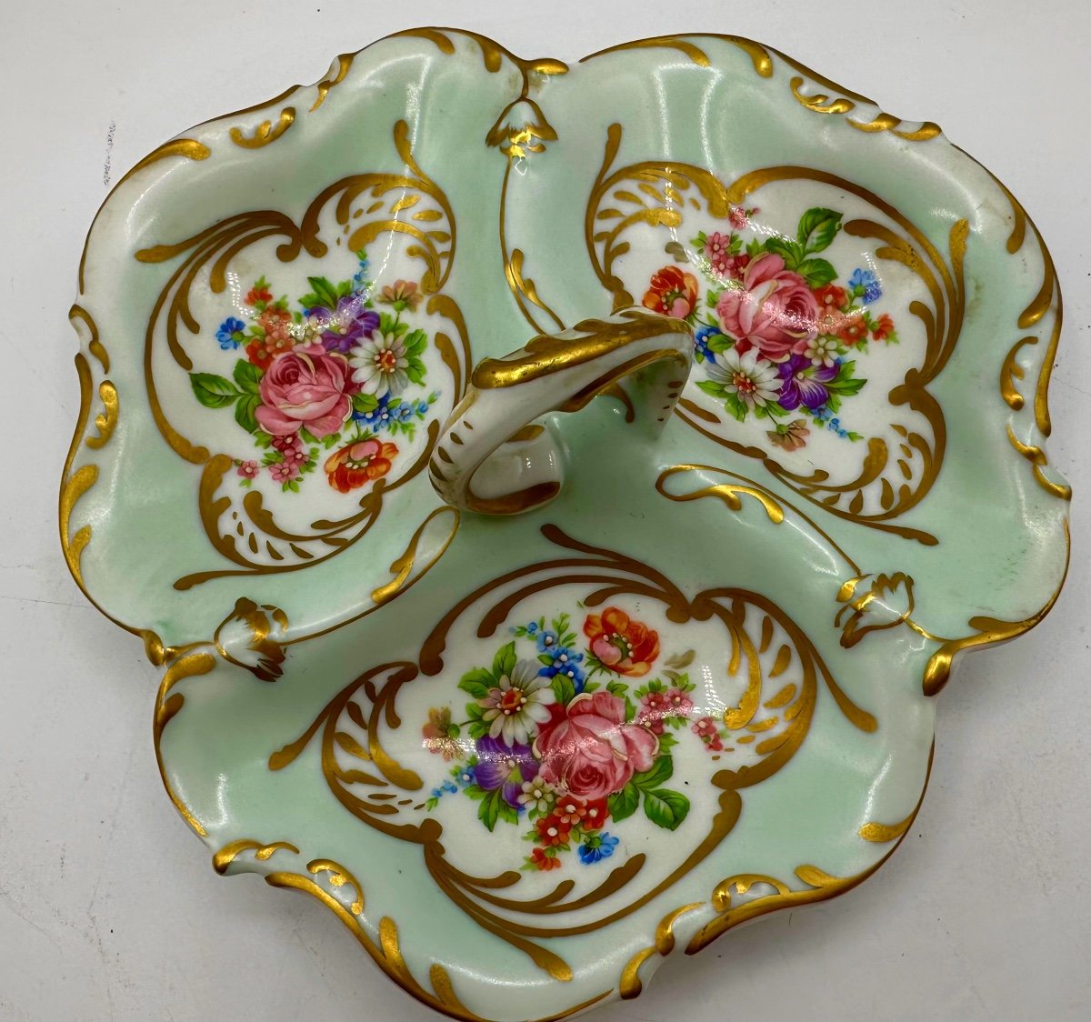 Limoges Porcelain Triple Dish Centrepiece 