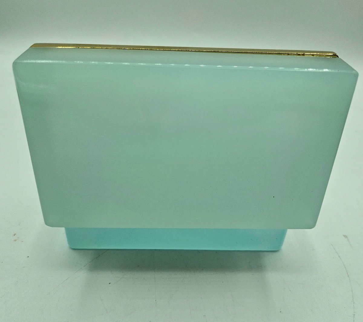 French Opaline Glass Casket Box In Pale Blue.-photo-4