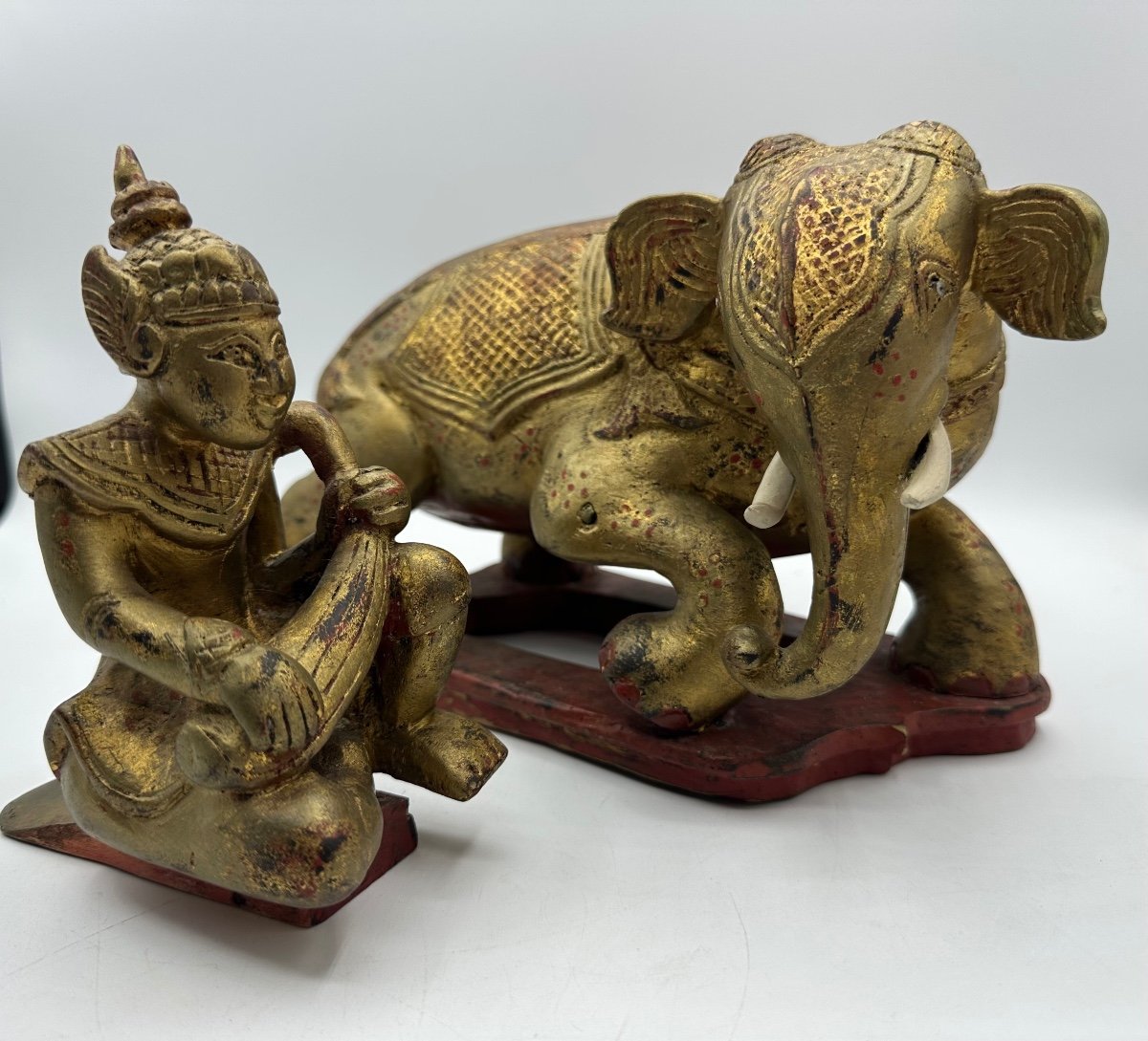 Objet Incroyablement Rare Du XVIIIe Siècle Représentant Bouddha Assis Sur Un éléphant.-photo-8