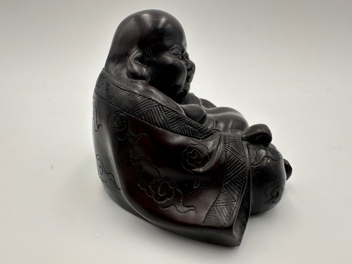 Extremely Rare Figure Of Buddha Carved With Unusual Erotic Scene.-photo-3