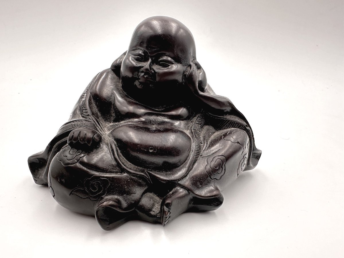 Extremely Rare Figure Of Buddha Carved With Unusual Erotic Scene.