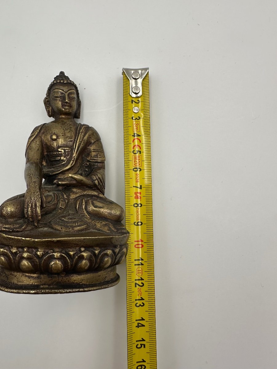 Antique Bronze Statue Of The Sitting Buddha  -photo-4