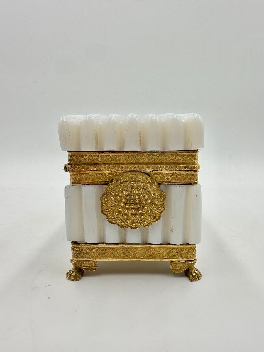 Antique Opaline Casket Box Period Of Charles X-photo-3