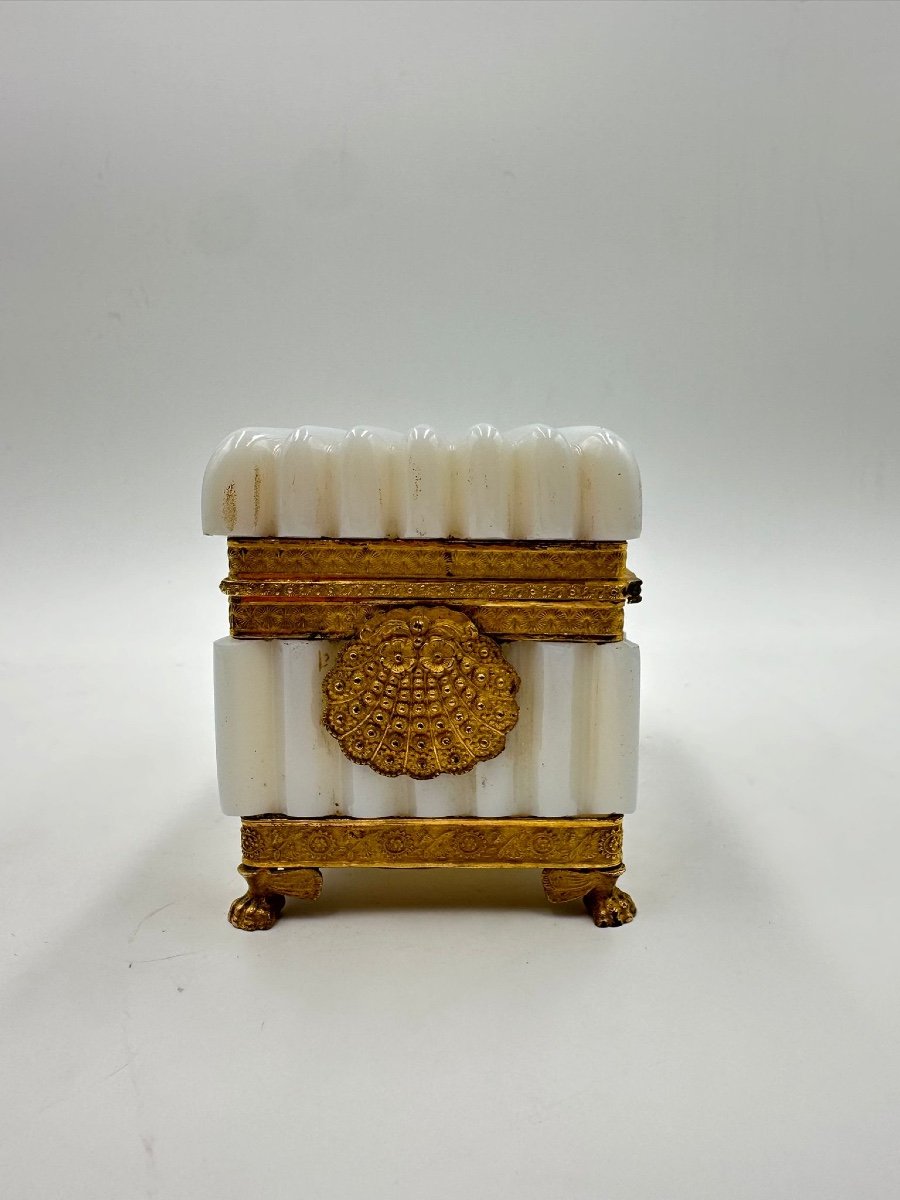 Antique Opaline Casket Box Period Of Charles X-photo-4