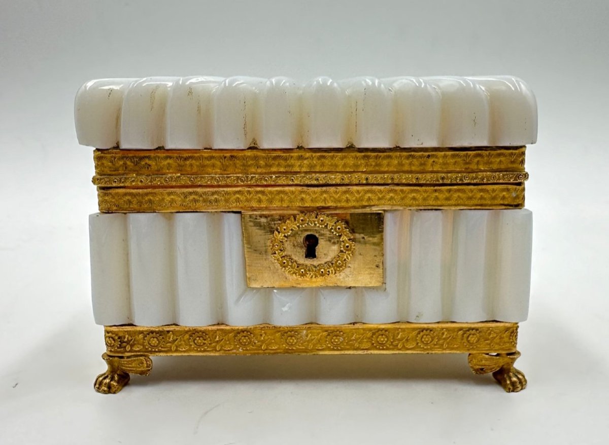 Antique Opaline Casket Box Period Of Charles X