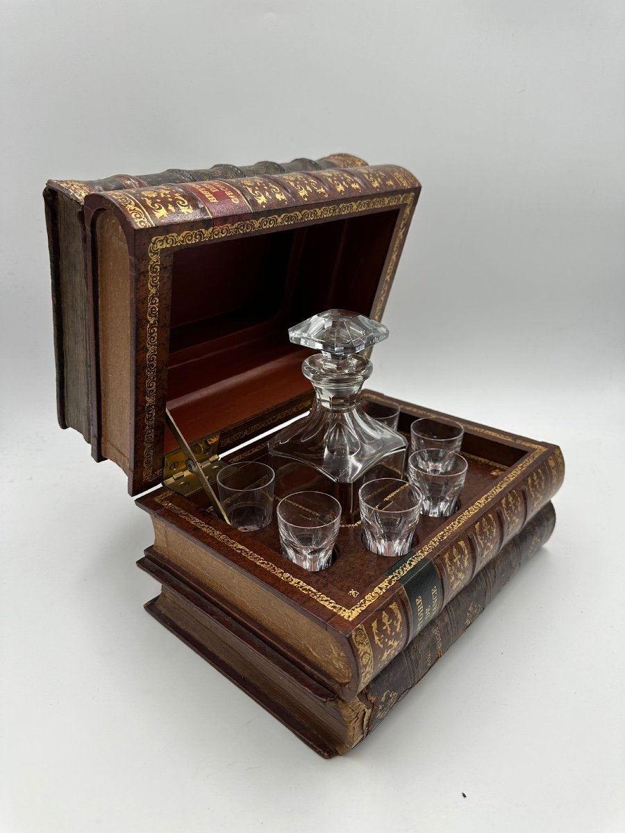 Antique Baccarat Crystal Set In Book Shaped Box-photo-4