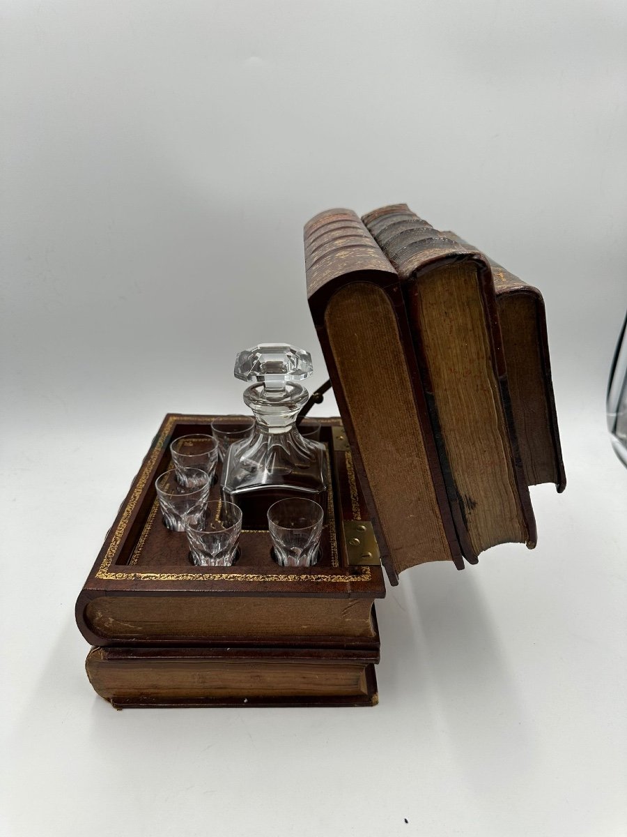 Antique Baccarat Crystal Set In Book Shaped Box-photo-4