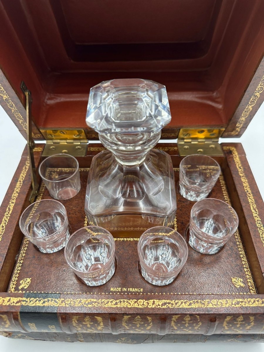 Antique Baccarat Crystal Set In Book Shaped Box-photo-6