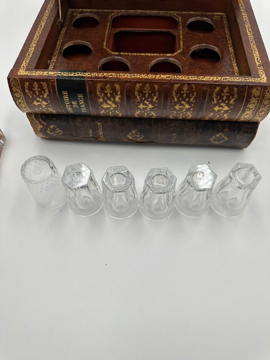 Antique Baccarat Crystal Set In Book Shaped Box-photo-8