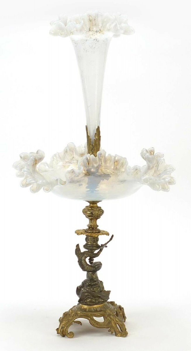 19th Century Opaline Glass Centerpiece-photo-2