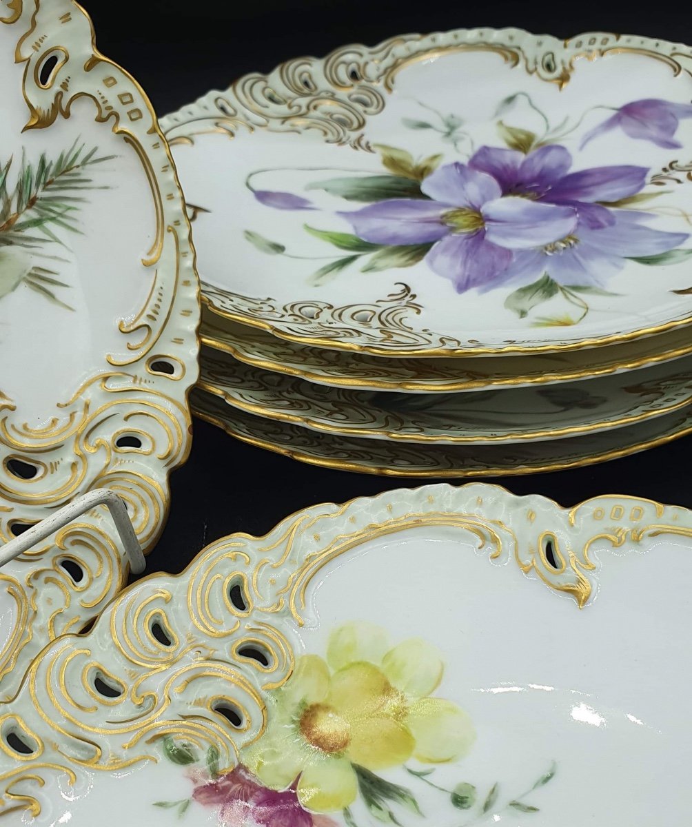 Hand Painted Nymphenburg Porcelain Plates, Set Of 6-photo-1