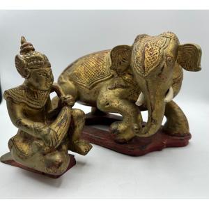 Objet Incroyablement Rare Du XVIIIe Siècle Représentant Bouddha Assis Sur Un éléphant.