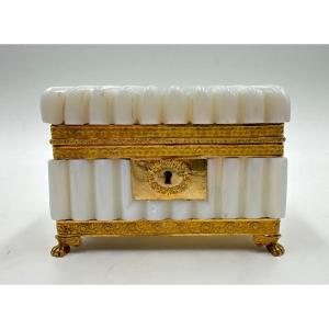 Antique Opaline Casket Box Period Of Charles X