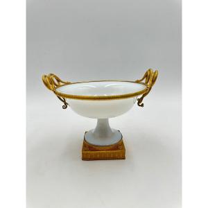 Antique Opaline Bronze Mounted Tazza,restauration Period.