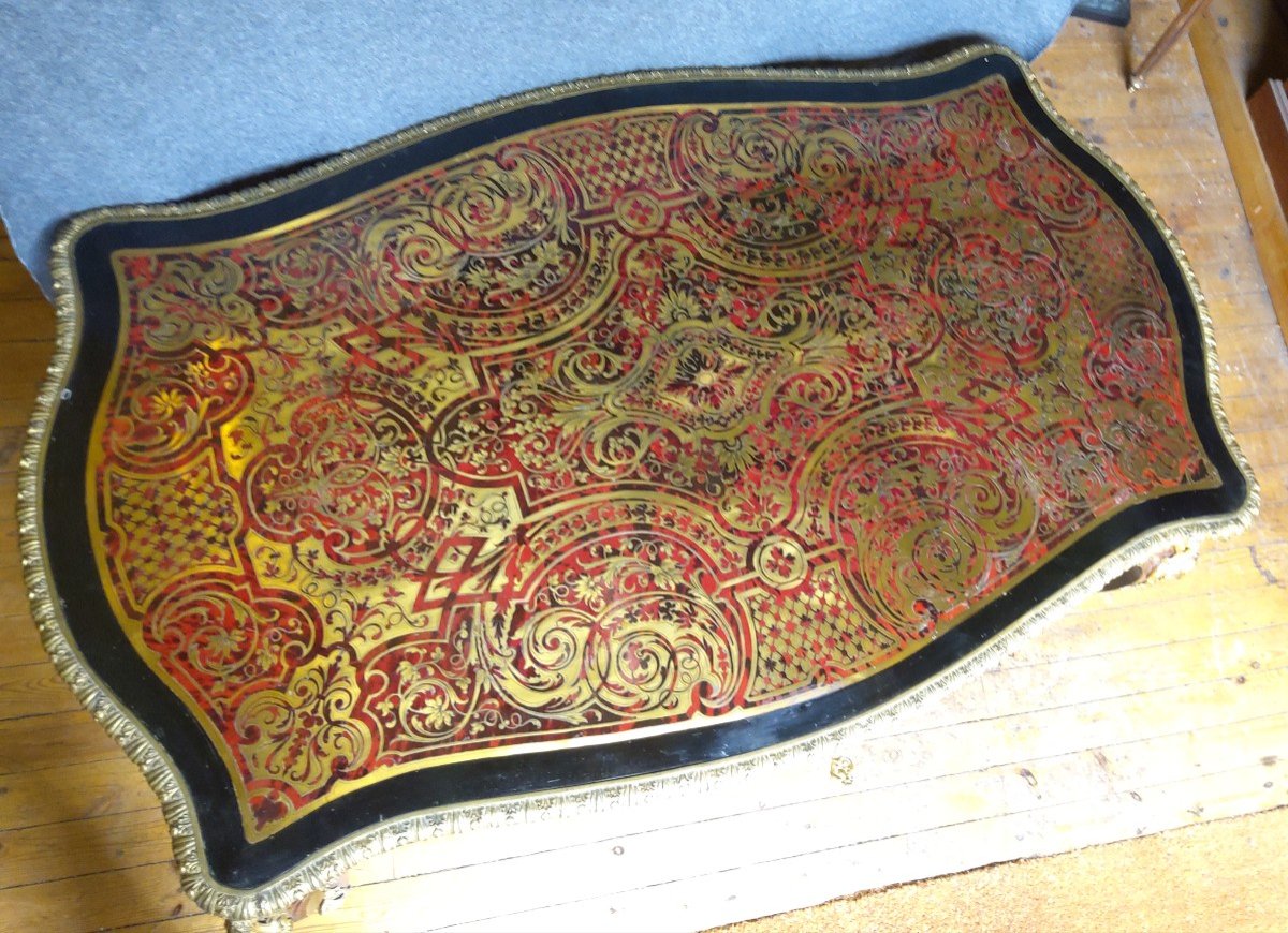 Middle Table In Boulle Marquetry Napoleon III -photo-1