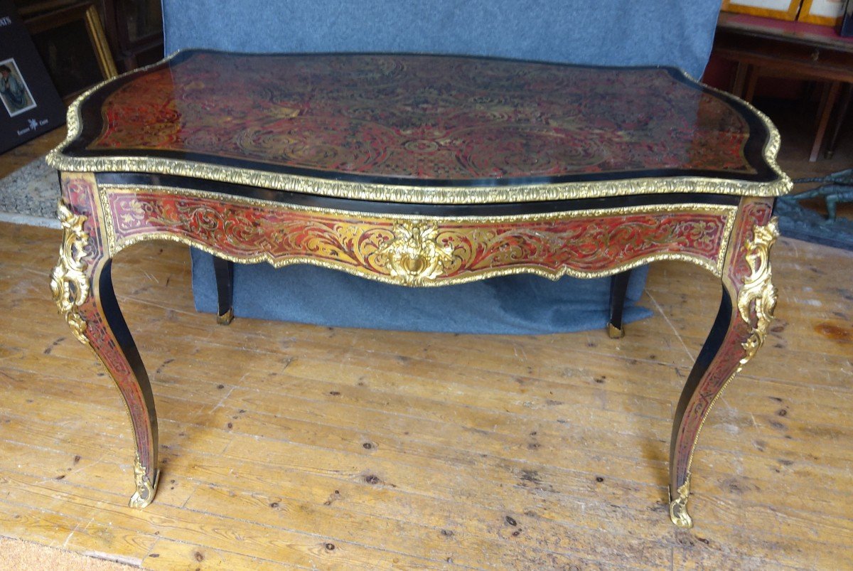 Middle Table In Boulle Marquetry Napoleon III 