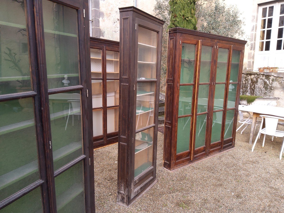 Set Of 4 Pine Display Cabinets From The 20th Century -photo-2