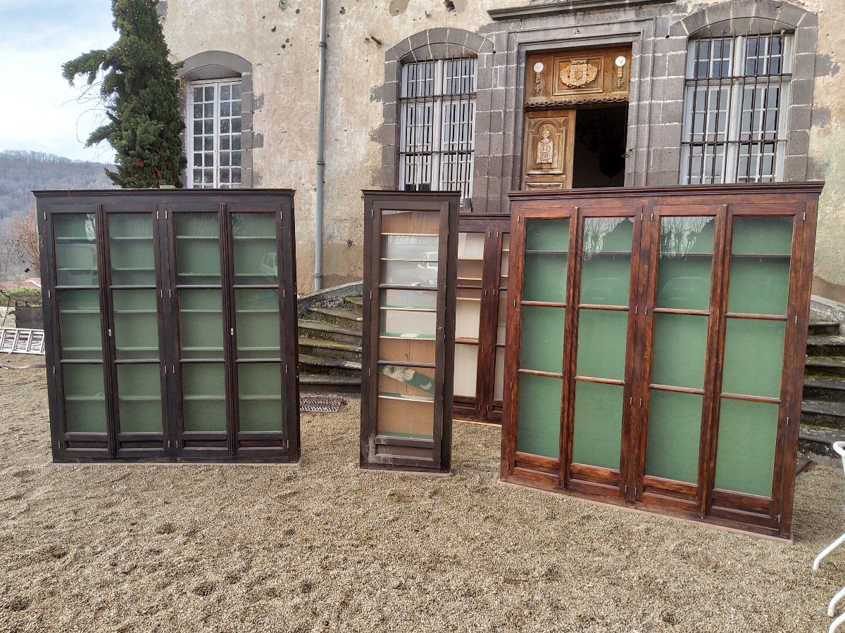 Set Of 4 Pine Display Cabinets From The 20th Century 