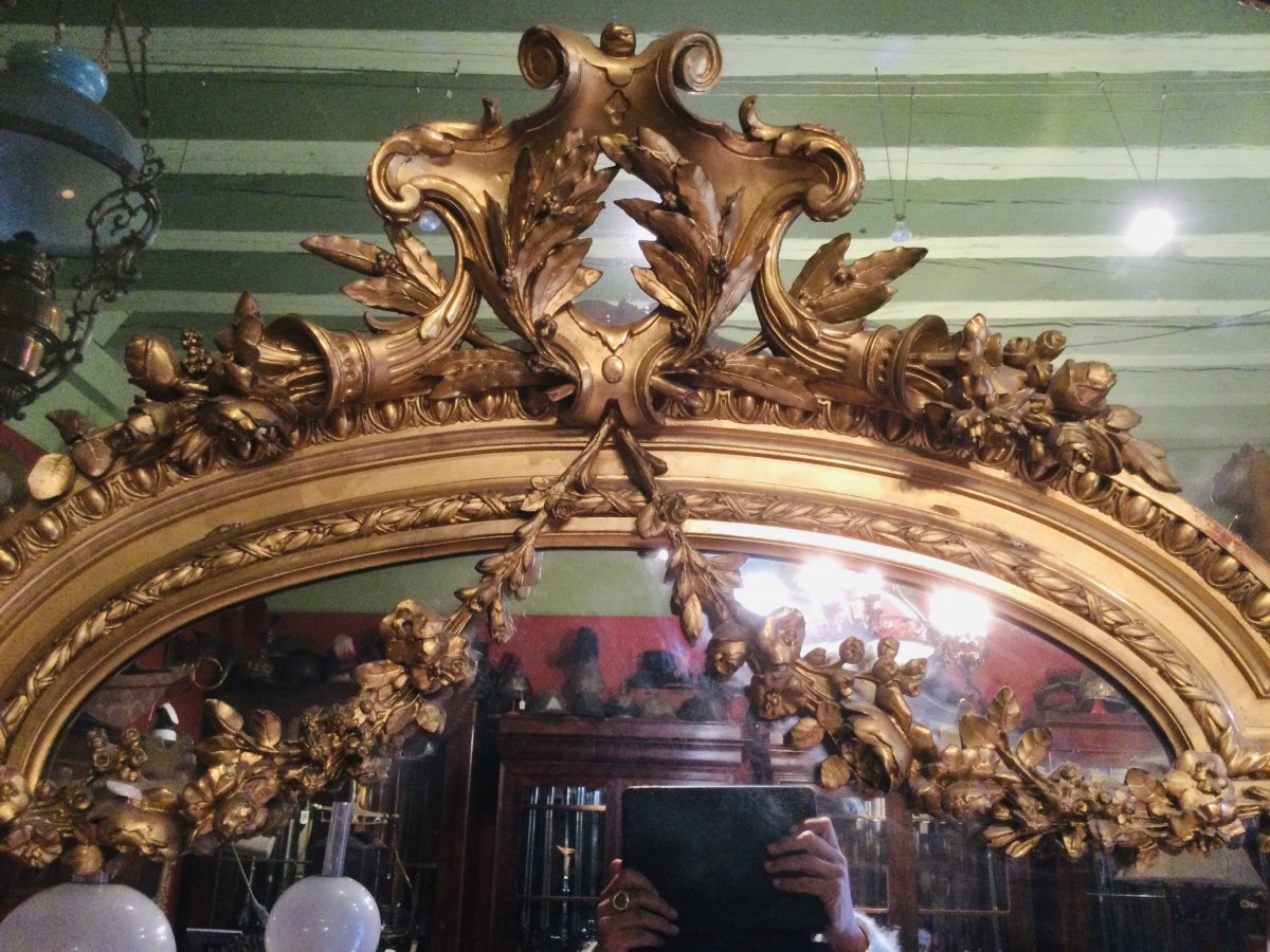 Nineteenth Golden Stucco Mirror-photo-2