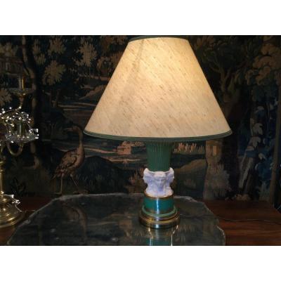 Lampe De Style Empire Porcelaine Et Biscuit 