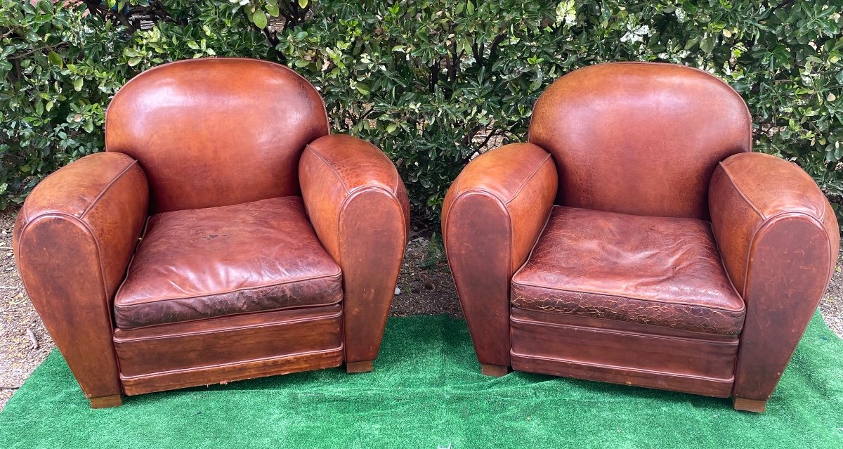 Pair Of Club Armchairs 