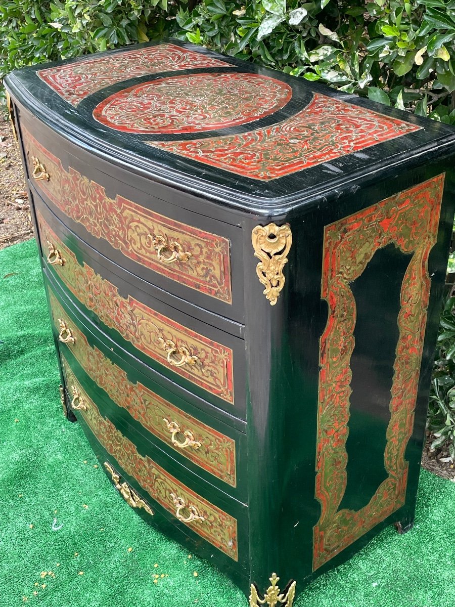 Ball Style Marquetry Chest Of Drawers-photo-2