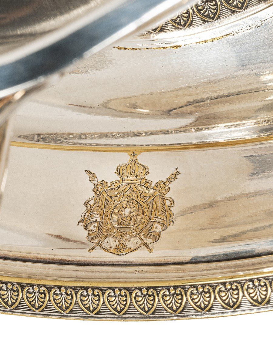 Saucière Du Service De l'Empereur Napoléon III En Métal Argenté Par Christofle -photo-2