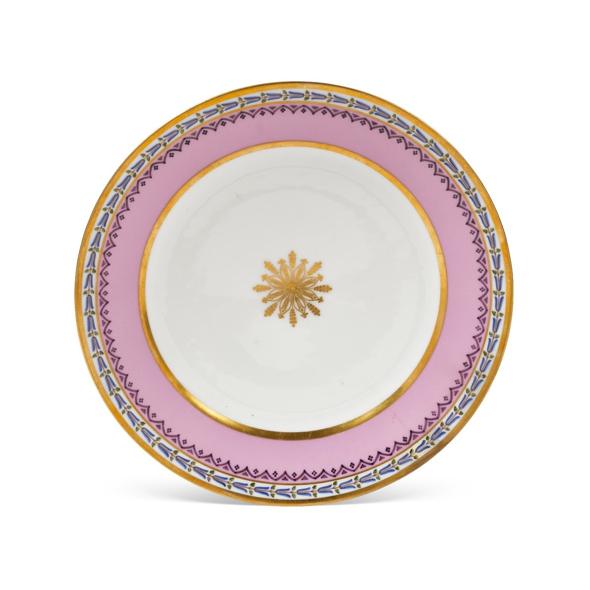 Assiette En Porcelaine De Sèvres Livrée à Monsieur Holgan, d'époque Louis XVIII