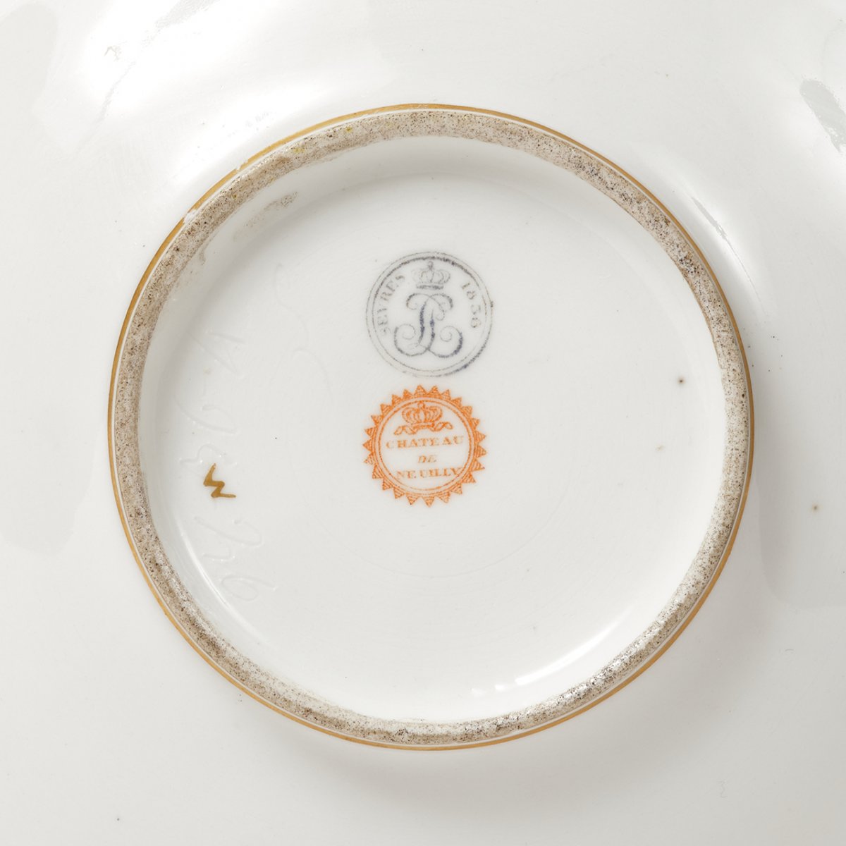 Rare Patelle à Beurre En Porcelaine De Sèvres du service du roi Louis-Philippe au château de Neuilly-photo-2