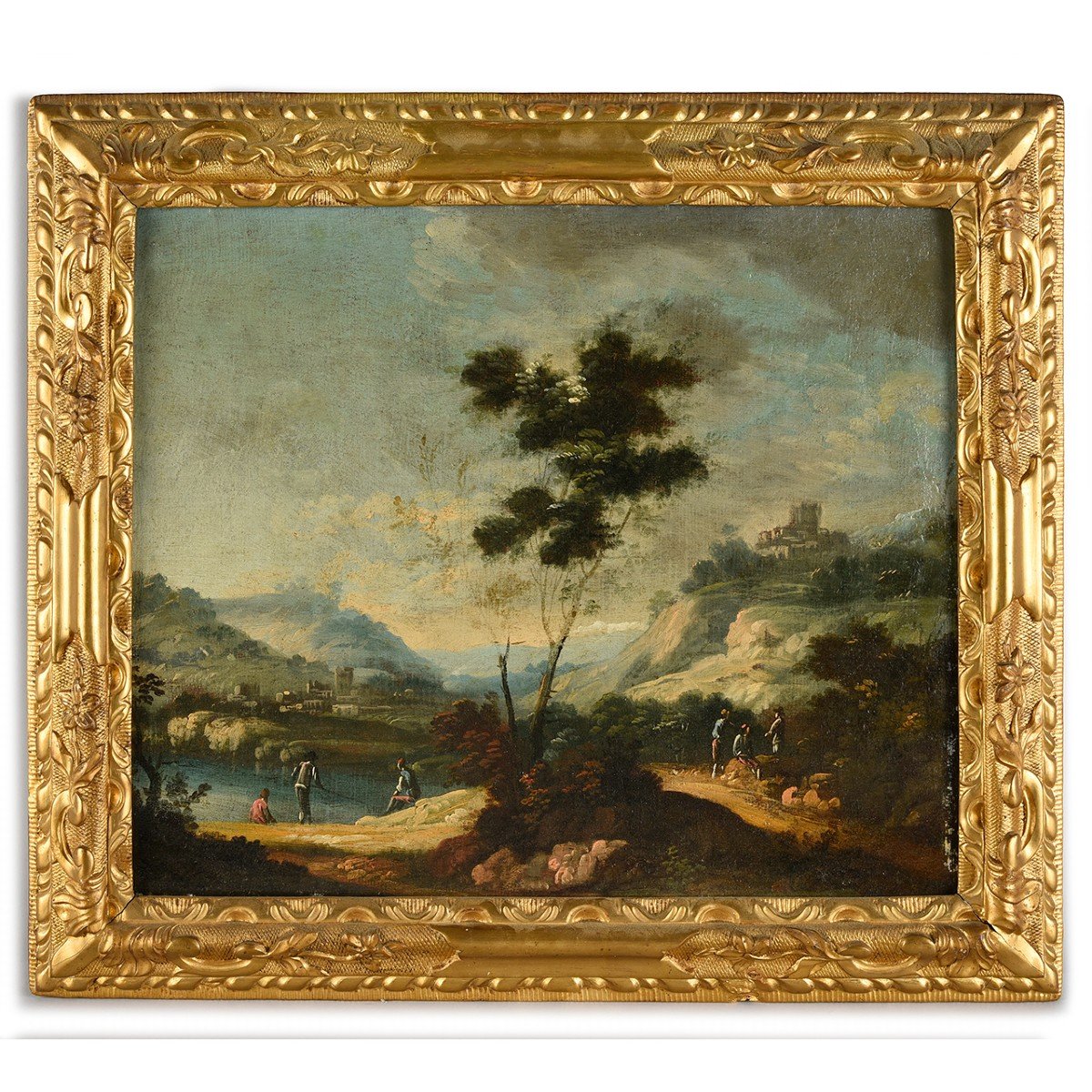 Pair Of Oil On Canvas, Circle Of Marco Ricci (1676-1730), Country Landscapes-photo-2