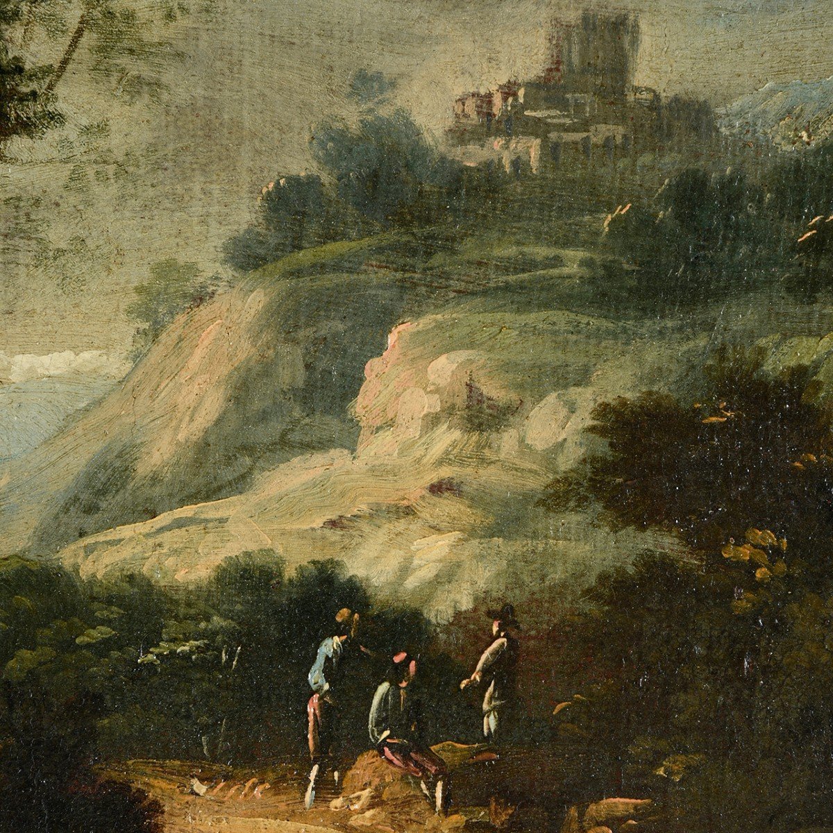 Pair Of Oil On Canvas, Circle Of Marco Ricci (1676-1730), Country Landscapes-photo-1