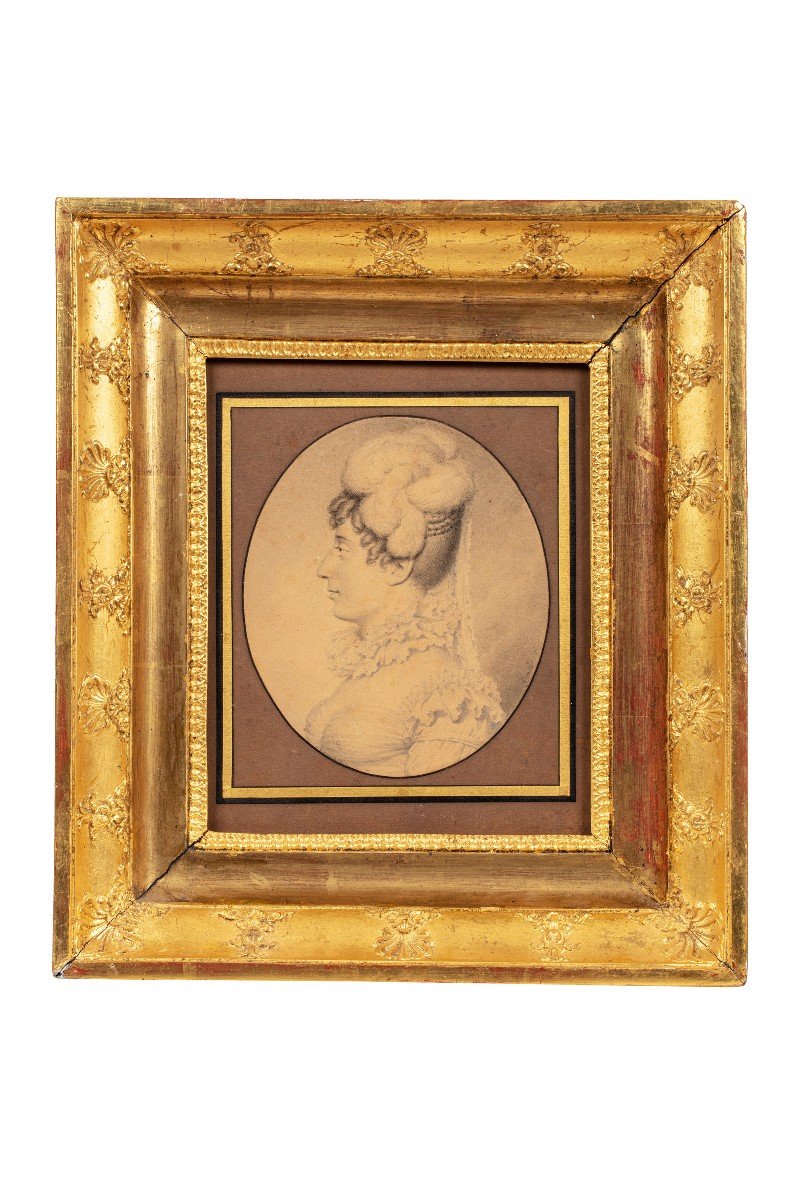 Dessin par François Louis Gounod, Portrait de Marie-Thérèse de France, Duchesse d'Angoulême-photo-2