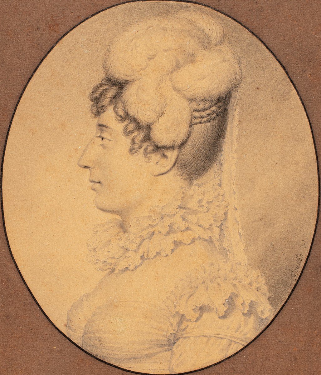 Dessin par François Louis Gounod, Portrait de Marie-Thérèse de France, Duchesse d'Angoulême