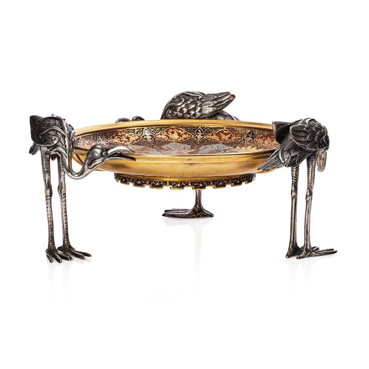 Coupe zoomorphe en bronze émaillé cloisonné, Maison Alphonse Giroux, 1849-1882.-photo-2