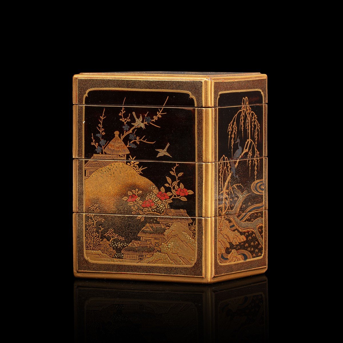 A Japanese Lacquer Four-tiered Incense Box , Japan, Edo Period, 1700–1750 