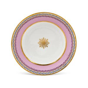 Assiette En Porcelaine De Sèvres Livrée à Monsieur Holgan, d'époque Louis XVIII