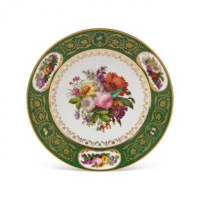 Sevres Rare Sèvres Porcelain Plate From The Table Of King Louis-philippe At Château De Randan