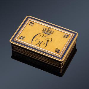 French Royal Gold And Enamel Snuffbox, Presented By King Charles X To His Secretary In 1826