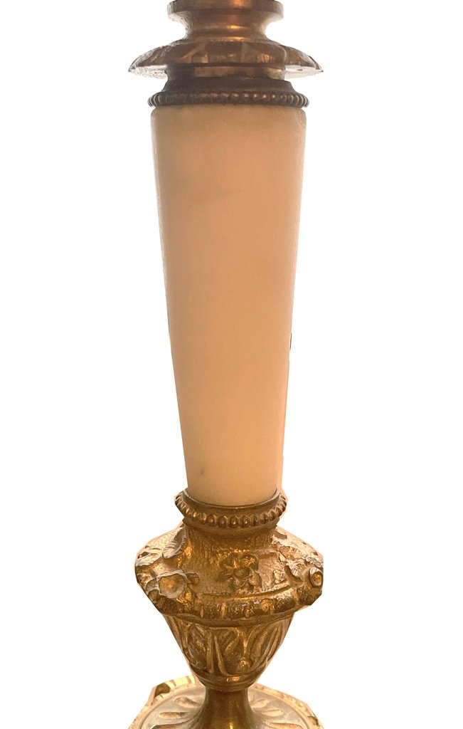 Empire France Candlesticks Circa 1830. Fire-gilt Bronze And Marble.-photo-8