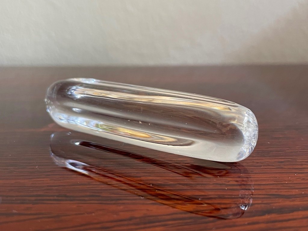 Art Deco Knife Rest By "daum", Nancy Circa 1960. Crystal Glass.-photo-4