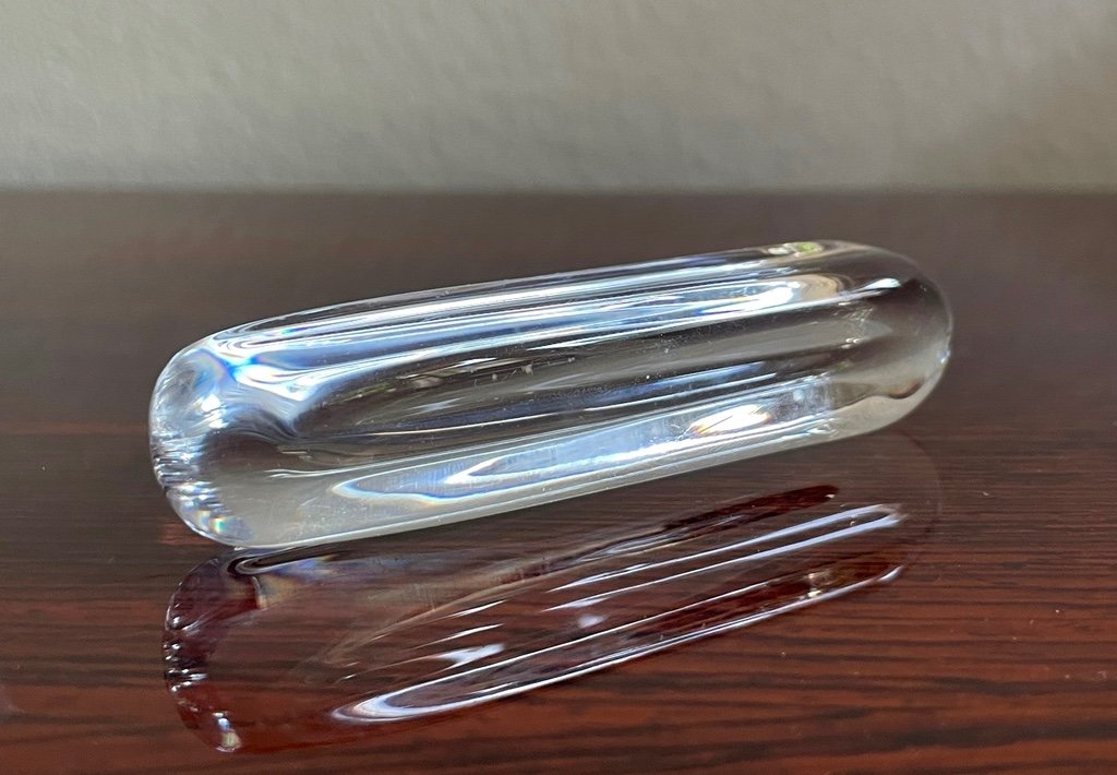 Art Deco Knife Rest By "daum", Nancy Circa 1960. Crystal Glass.-photo-2